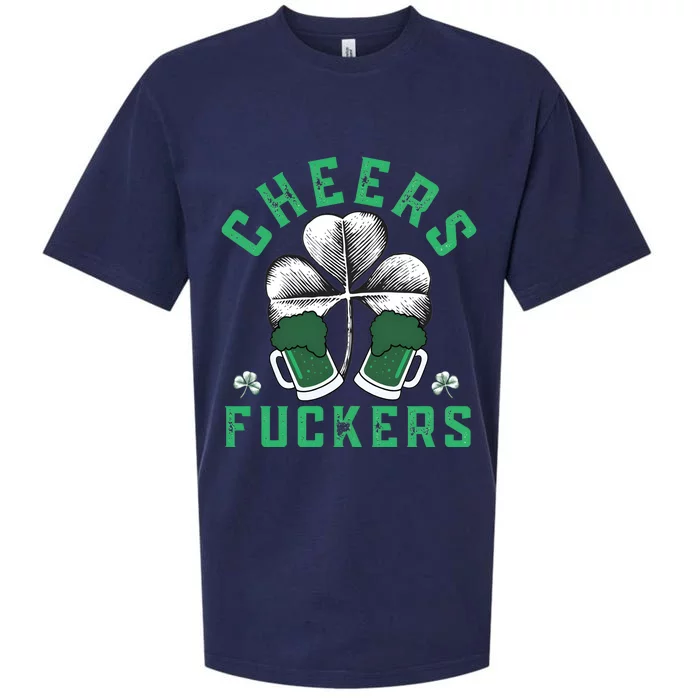 Cheers Fckers Shamrock Irish Day Saint PatrickS Day Sueded Cloud Jersey T-Shirt