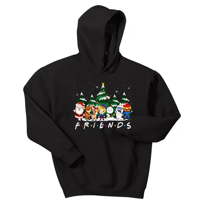 Christmas Friends Santa Rudolph Snowman Xmas Family Pajamas Kids Hoodie