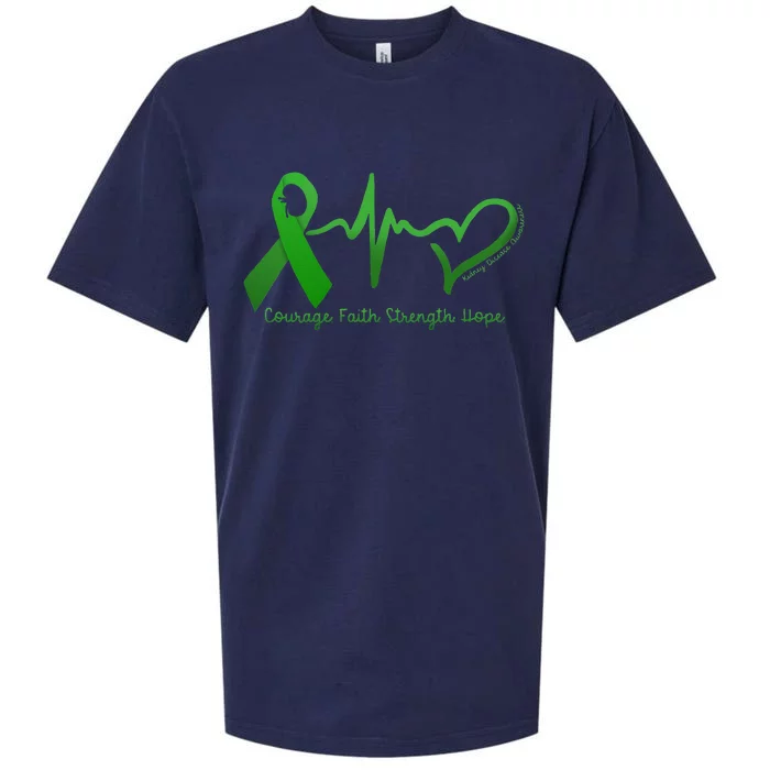 Courage Faith Strength Hope Kidney Disease Awareness Sueded Cloud Jersey T-Shirt