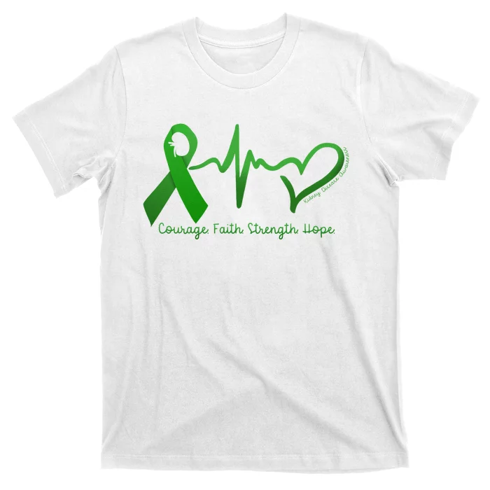 Courage Faith Strength Hope Kidney Disease Awareness T-Shirt