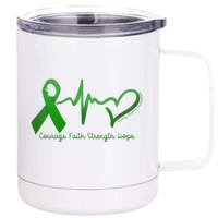 Courage Faith Strength Hope Kidney Disease Awareness 12 oz Stainless Steel Tumbler Cup