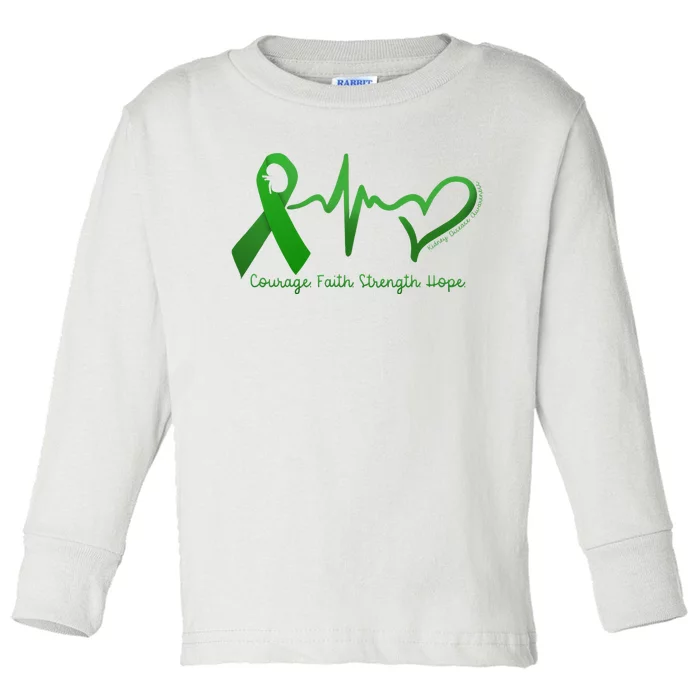 Courage Faith Strength Hope Kidney Disease Awareness Toddler Long Sleeve Shirt