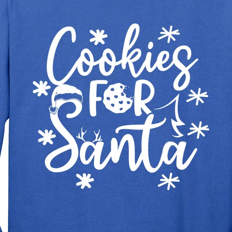 Cookies For Santa Christmas Joy Santa Claus Cookie Eater Funny Gift Tall Long Sleeve T-Shirt