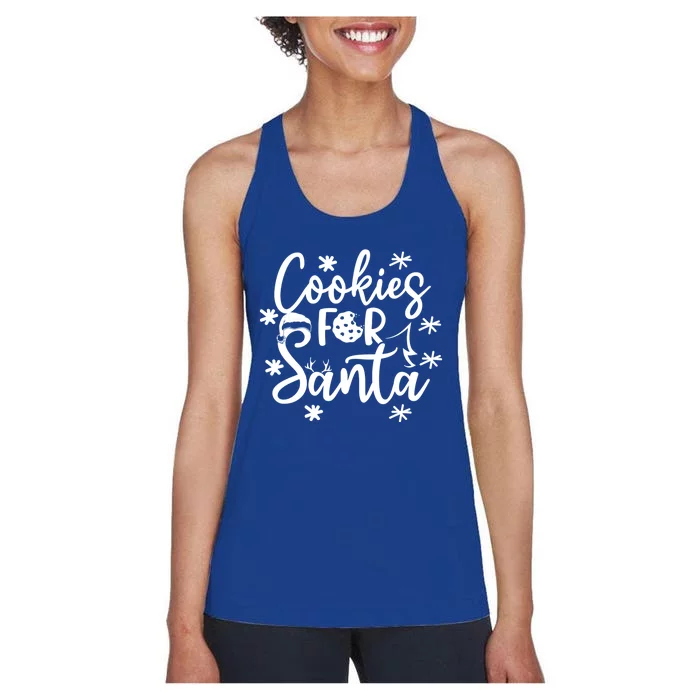 Cookies For Santa Christmas Joy Santa Claus Cookie Eater Funny Gift Women's Racerback Tank