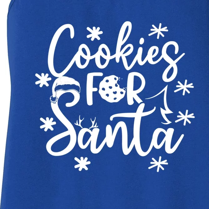 Cookies For Santa Christmas Joy Santa Claus Cookie Eater Funny Gift Women's Racerback Tank