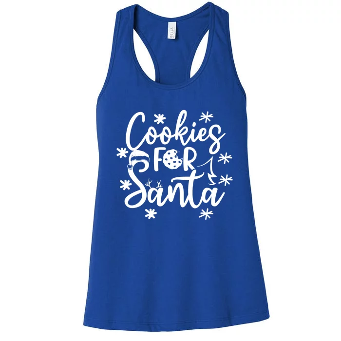 Cookies For Santa Christmas Joy Santa Claus Cookie Eater Funny Gift Women's Racerback Tank