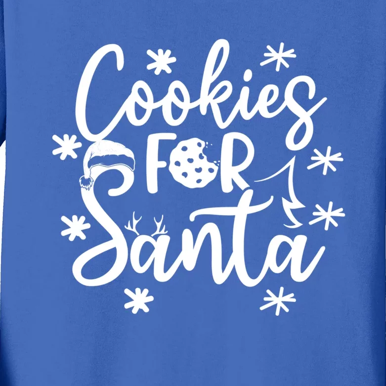 Cookies For Santa Christmas Joy Santa Claus Cookie Eater Funny Gift Kids Long Sleeve Shirt