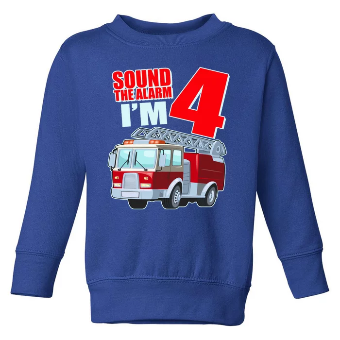 Cute Funny Sound The Alarm I'm 4 Four Toddler Sweatshirt