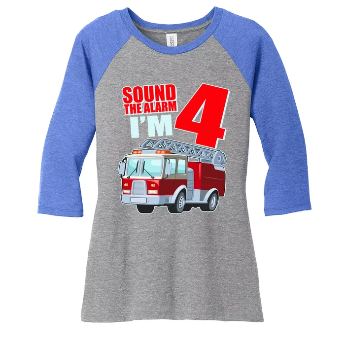 Cute Funny Sound The Alarm I'm 4 Four Women's Tri-Blend 3/4-Sleeve Raglan Shirt