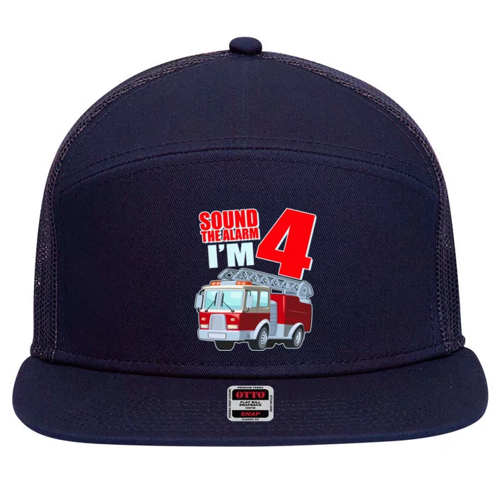 Cute Funny Sound The Alarm I'm 4 Four 7 Panel Mesh Trucker Snapback Hat