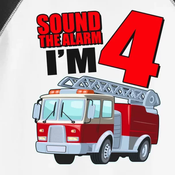 Cute Funny Sound The Alarm I'm 4 Four Toddler Fine Jersey T-Shirt