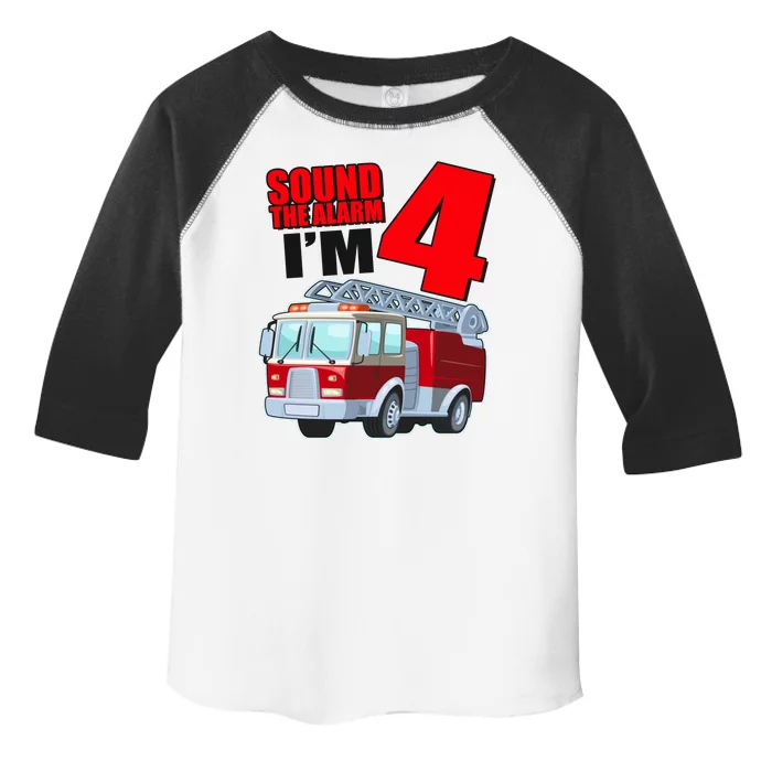 Cute Funny Sound The Alarm I'm 4 Four Toddler Fine Jersey T-Shirt