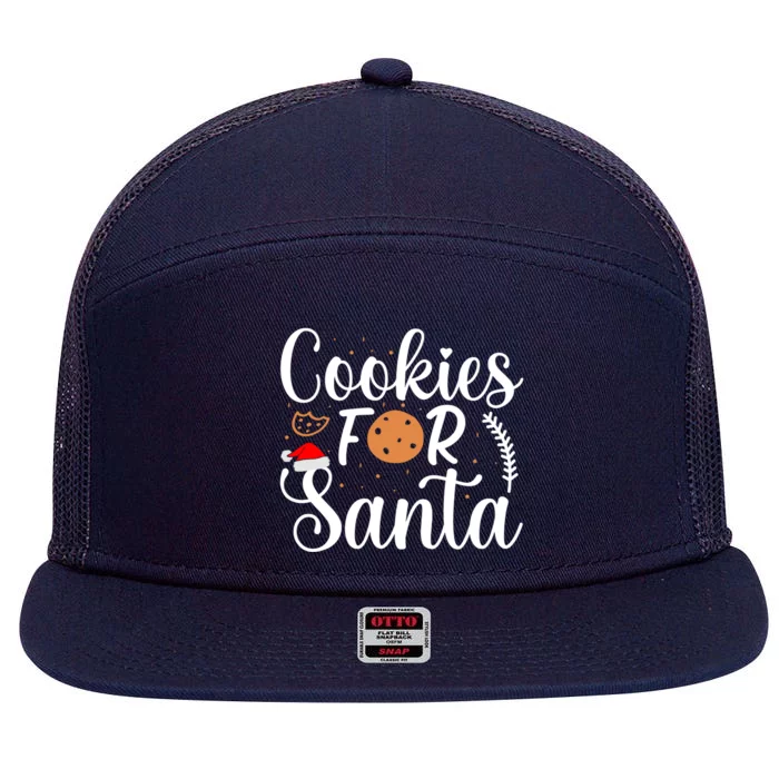 Cookies For Santa Christmas Joy Santa Claus Cookie Eater Funny Gift 7 Panel Mesh Trucker Snapback Hat