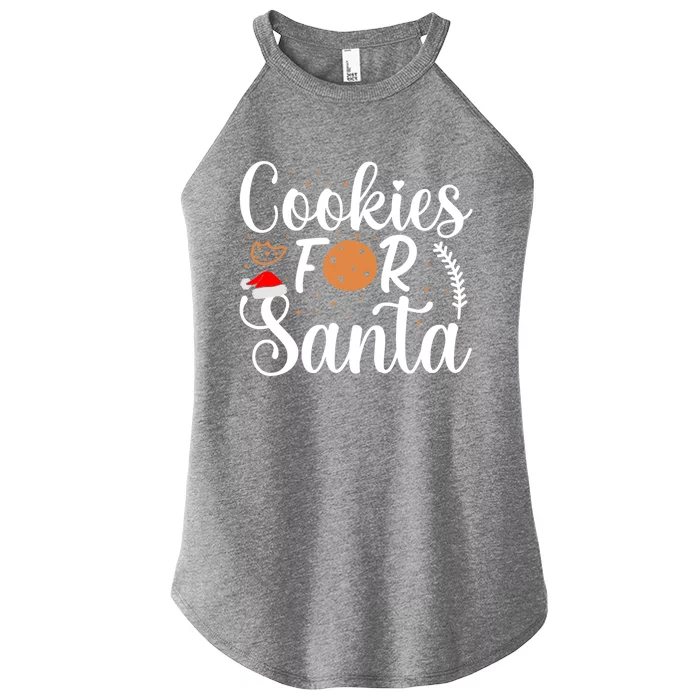 Cookies For Santa Christmas Joy Santa Claus Cookie Eater Funny Gift Women’s Perfect Tri Rocker Tank