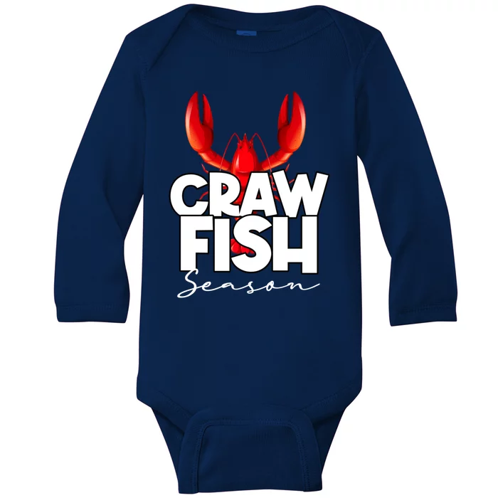 Craw Fish Season Mardi Gras Crawfish Boil Lobster Gift Baby Long Sleeve Bodysuit