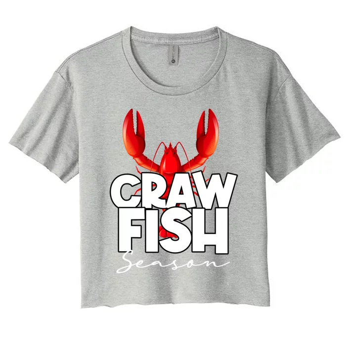 Craw Fish Season Mardi Gras Crawfish Boil Lobster Gift Women's Crop Top Tee