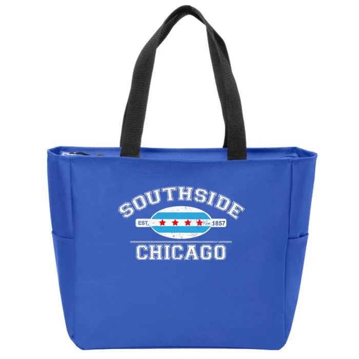 Chicago Flaggift Southside Chicago Gift City Of Chicago Flag Meaningful Gift Zip Tote Bag