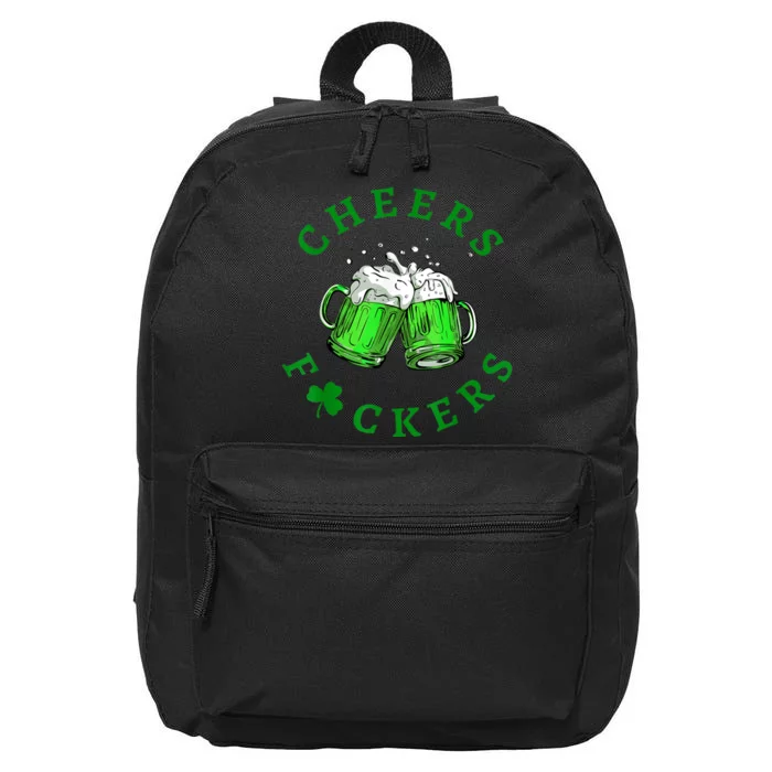 Cheers Fuckers St Patricks Day Beer Drinking Mugs 16 in Basic Backpack