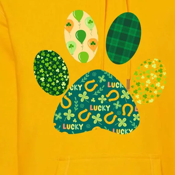 Cute Funny St Patrick's Day Patterns Pet Animal Paw Premium Hoodie