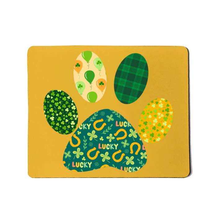 Cute Funny St Patrick's Day Patterns Pet Animal Paw Mousepad