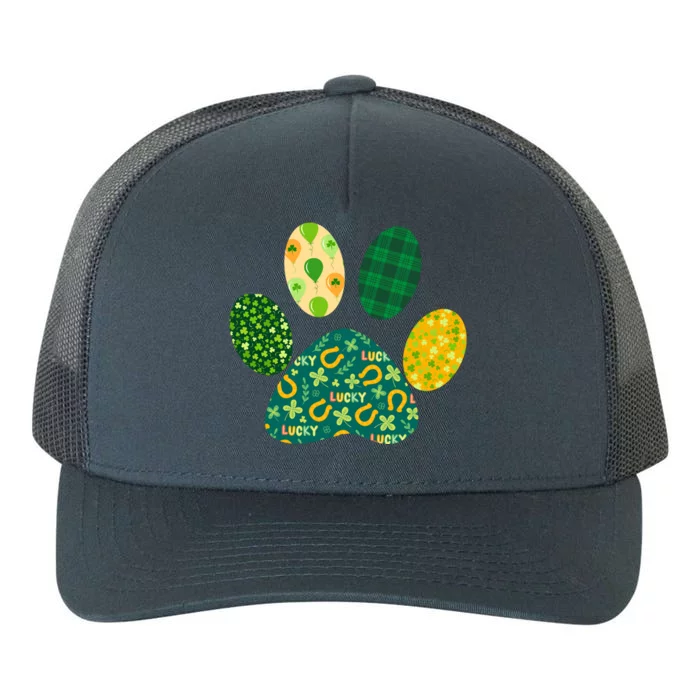 Cute Funny St Patrick's Day Patterns Pet Animal Paw Yupoong Adult 5-Panel Trucker Hat