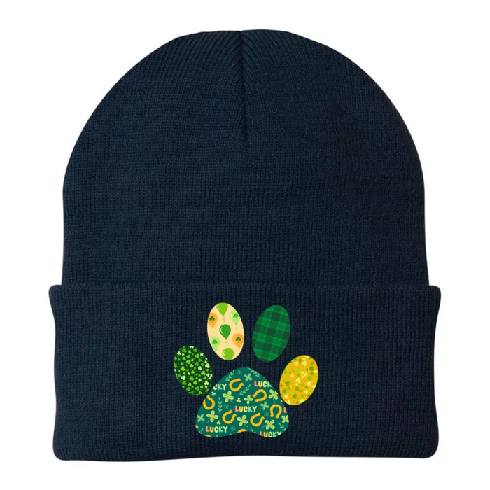 Cute Funny St Patrick's Day Patterns Pet Animal Paw Knit Cap Winter Beanie