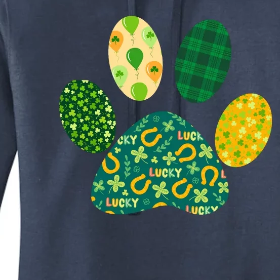 Cute Funny St Patrick's Day Patterns Pet Animal Paw Women's Pullover Hoodie