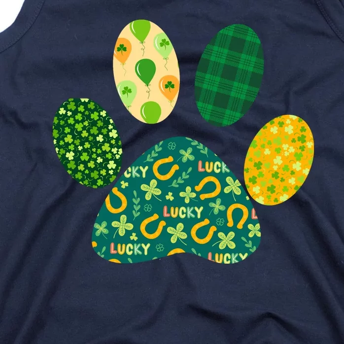 Cute Funny St Patrick's Day Patterns Pet Animal Paw Tank Top