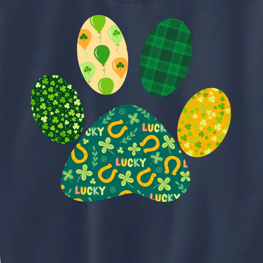 Cute Funny St Patrick's Day Patterns Pet Animal Paw Kids Sweatshirt