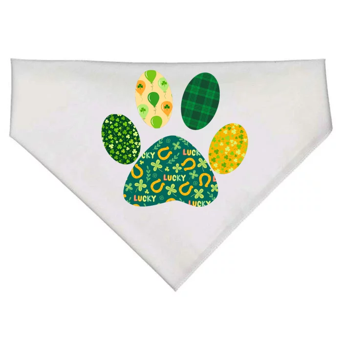 Cute Funny St Patrick's Day Patterns Pet Animal Paw USA-Made Doggie Bandana