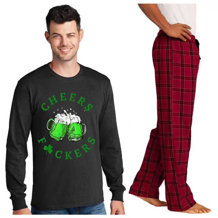 Cheers Fuckers St Patricks Day Beer Drinking Long Sleeve Pajama Set