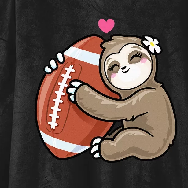 Cute Football Sloth Love American Football Hooded Wearable Blanket