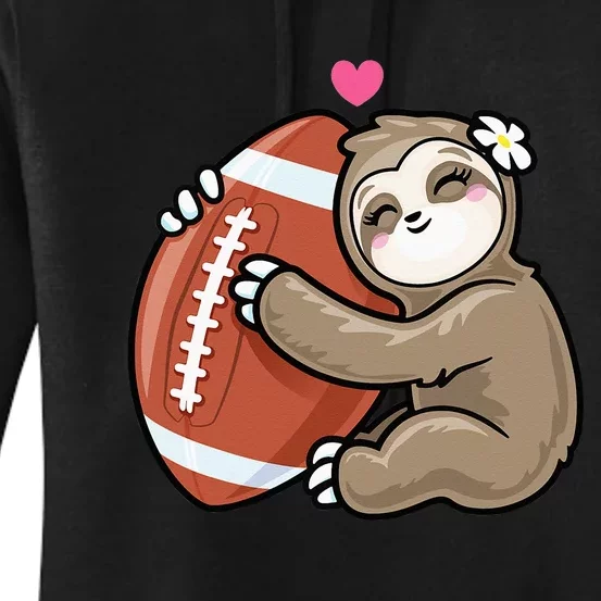 Cute Football Sloth Love American Football Women's Pullover Hoodie