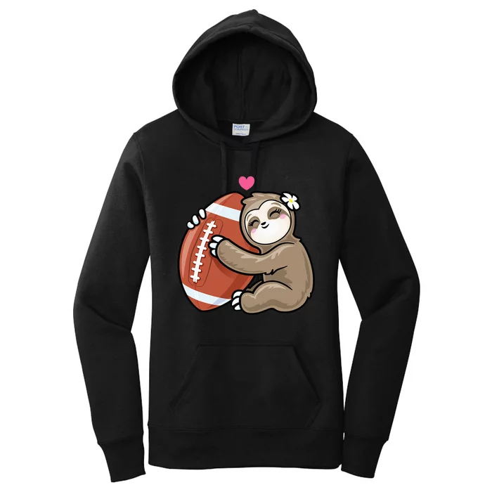 Cute Football Sloth Love American Football Women's Pullover Hoodie