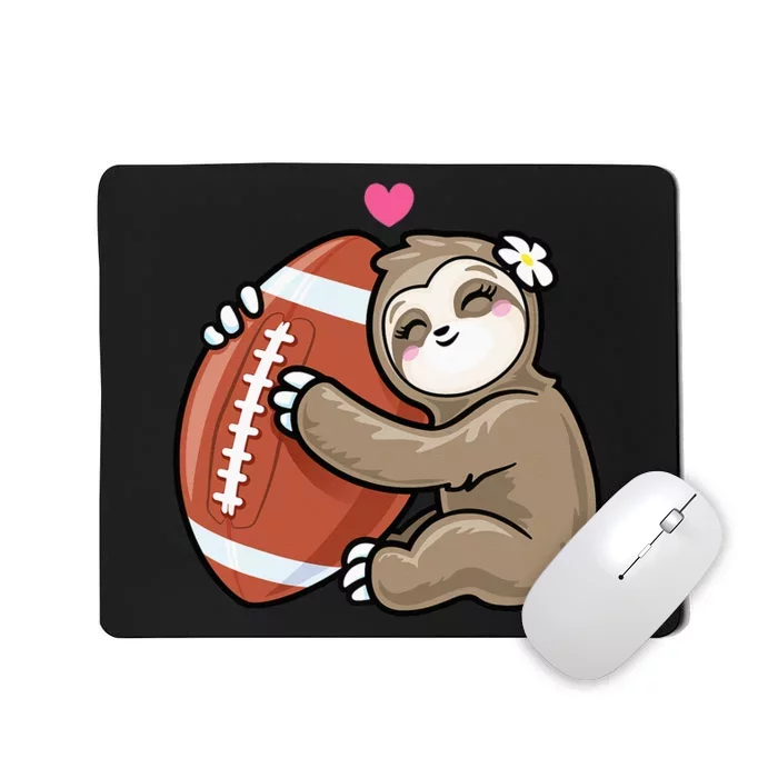 Cute Football Sloth Love American Football Mousepad