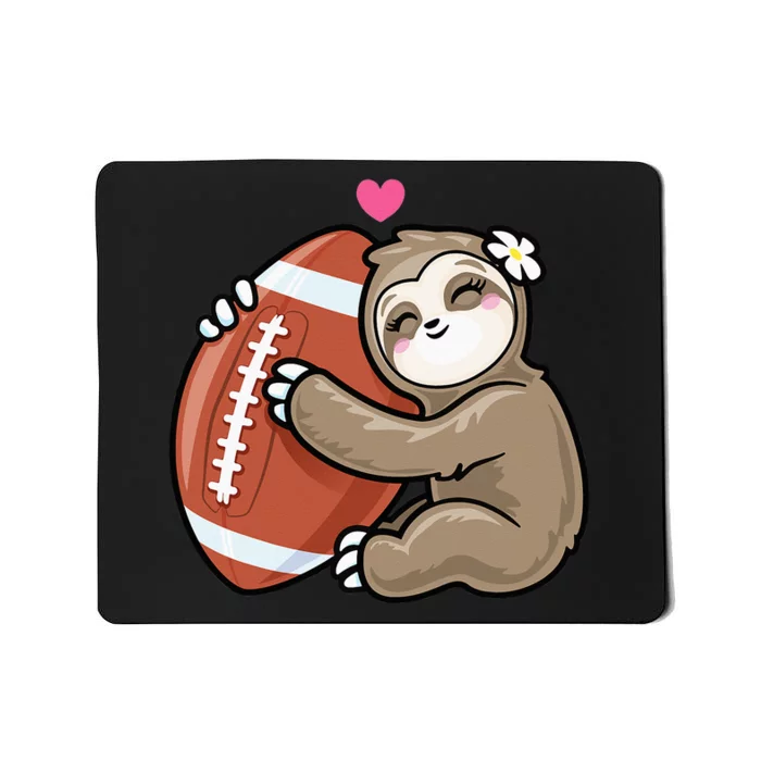 Cute Football Sloth Love American Football Mousepad