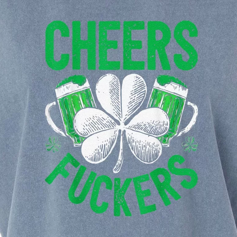 Cheers Fuckers St Patricks Day Beer Drinking Garment-Dyed Women's Muscle Tee