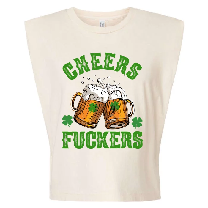 Cheers Fuckers St Patrick's Day Beers Festive Garment-Dyed Women's Muscle Tee