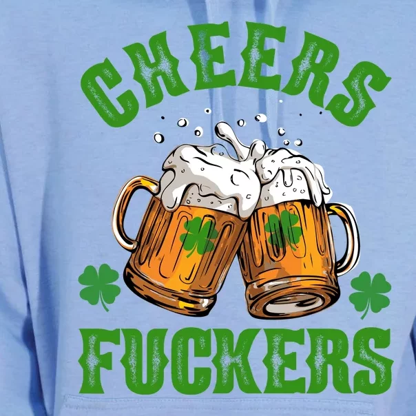 Cheers Fuckers St Patrick's Day Beers Festive Unisex Surf Hoodie