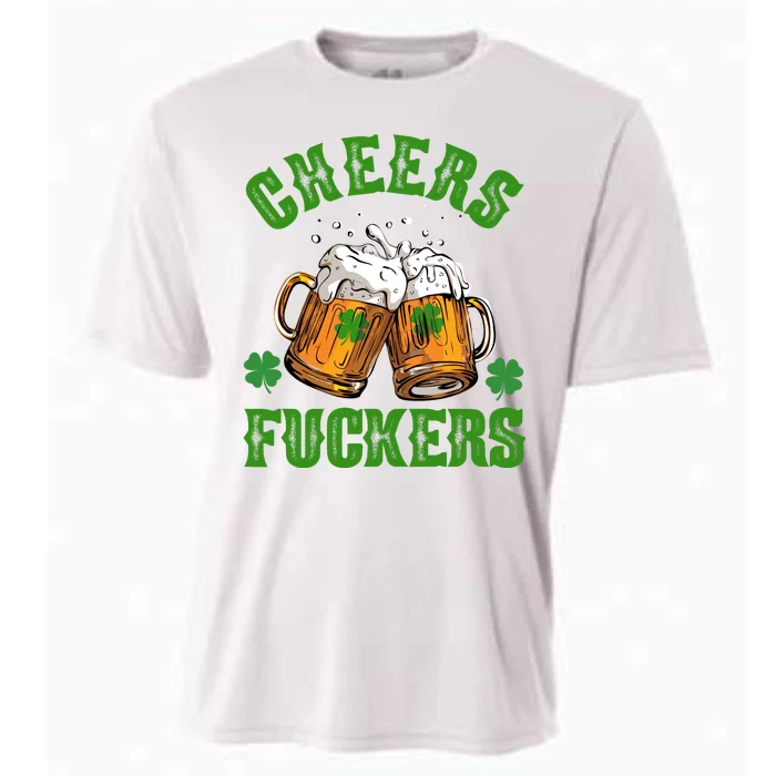 Cheers Fuckers St Patrick's Day Beers Festive Cooling Performance Crew T-Shirt