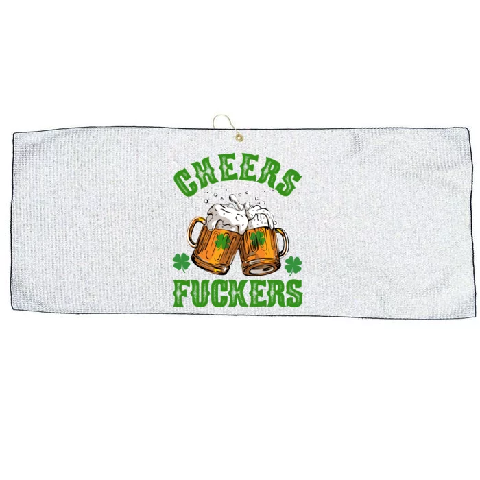 Cheers Fuckers St Patrick's Day Beers Festive Large Microfiber Waffle Golf Towel