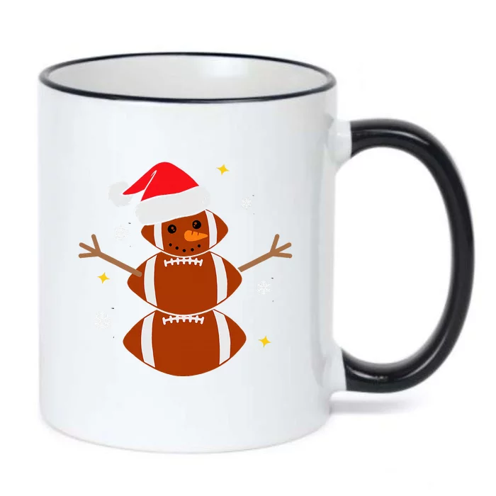 Christmas Football Snowman Football Christmas Black Color Changing Mug