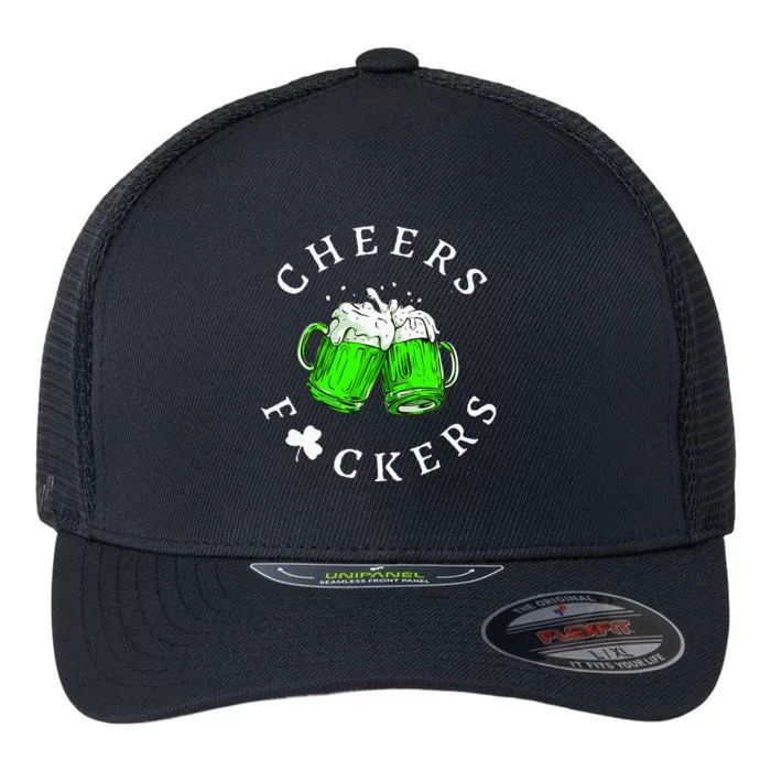 Cheers Fckers St Patricks Day Women Beer Drinking Flexfit Unipanel Trucker Cap