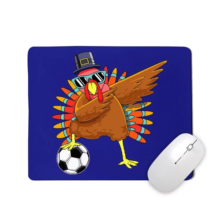 Cute Funny Soccer Thanksgiving Dabbing Turkey Dab Mousepad