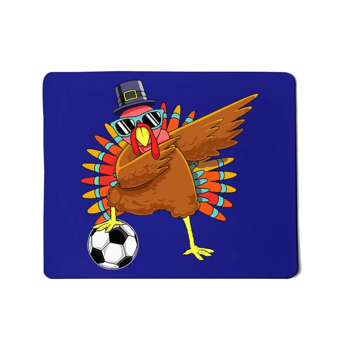 Cute Funny Soccer Thanksgiving Dabbing Turkey Dab Mousepad