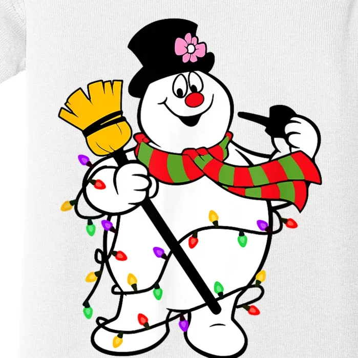 Cute Frosty Snowman Funny Christmas Snowmen Gifts For Family Baby Bodysuit