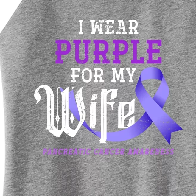 Cancer Fight Support Husband Gift Pancreatic Cancer Funny Gift Women’s Perfect Tri Rocker Tank