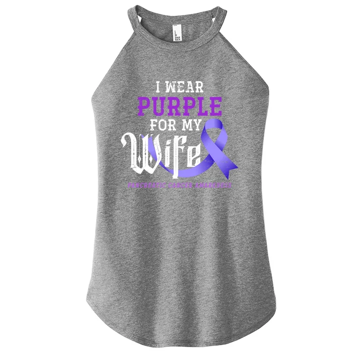 Cancer Fight Support Husband Gift Pancreatic Cancer Funny Gift Women’s Perfect Tri Rocker Tank