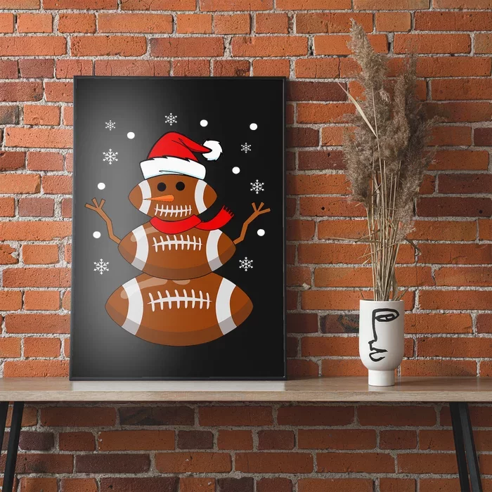 Christmas Football Snowman Football Christmas Poster