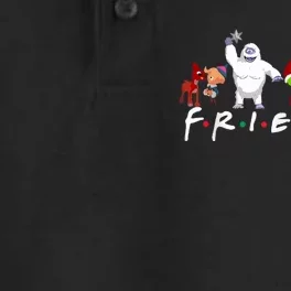 Christmas Friends Santa Rudolph Snowman Family Xmas Dry Zone Grid Performance Polo